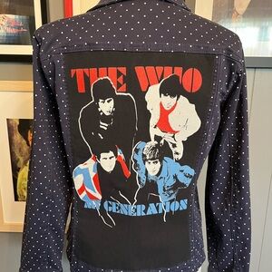 Up-Cycled Polka Dot Jacket with The Who Graphic Size Large
